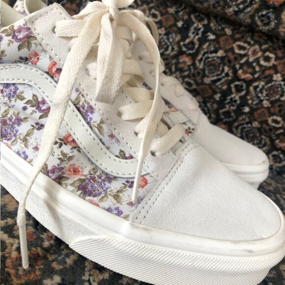 VANS Old Skool Vintage Floral Sidestripe Shoes / Sneakers Canvas / Suede, Size 7 - Picture 10 of 11
